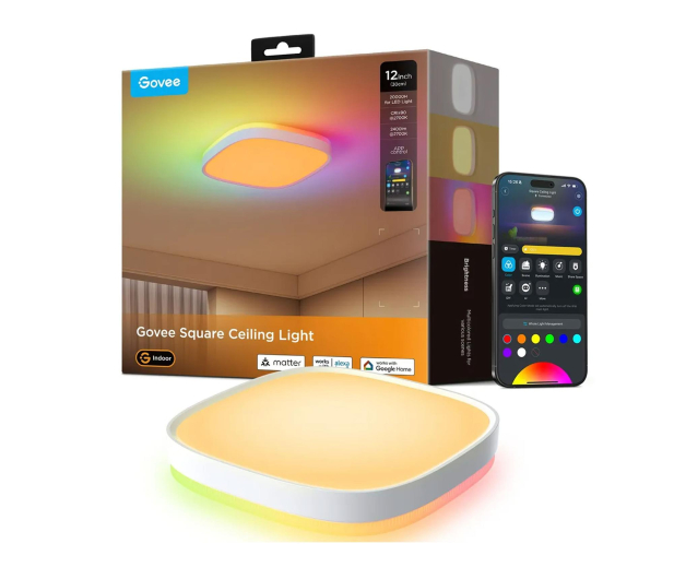 Govee Govee H80A4 12inch RGBWW + RGBIC Square Smart Ceiling Light - 1366294 - zdjęcie